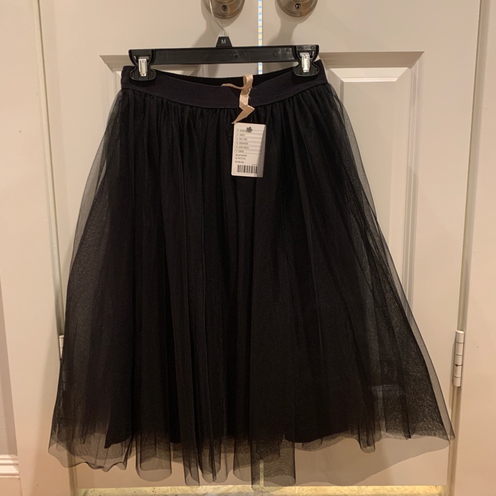 Anthropologie Black Tulle Skirt